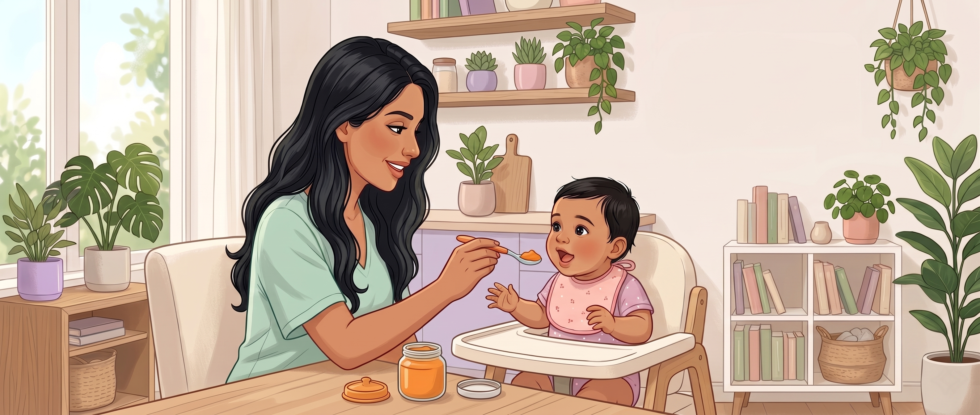 A los 6 meses: primeras cucharadas
